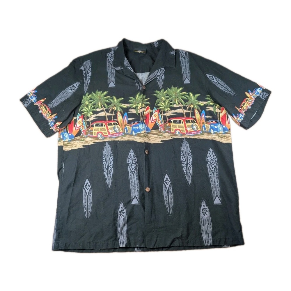 Royal Creations Hawaii Surfboard Woody Car Hawaiian Aloha Shirt Men's XL Hawaii